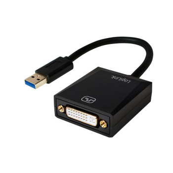 CABLU video LOGILINK, adaptor USB 3.0 (T) la DVI-I DL (M), 10cm, rezolutie maxima Full HD (1920 x 1080) la 60 Hz, negru, UA0232 (timbru verde 0.08 lei) 
