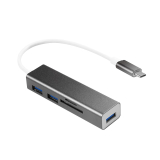 HUB extern LOGILINK, porturi USB: USB 3.0 x 3, conectare prin USB 3.2 Type C, cablu 0.1 m, alte porturi: SD, MicroSD, negru, UA0305 (timbru verde 0.8 lei) 