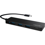 HUB extern LOGILINK, porturi USB: USB 3.0 x 3, USB 3.1 Type C, conectare prin USB 3.2 Type C, cablu 0.1 m, negru, UA0311 (timbru verde 0.8 lei) 