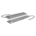 DOCKING Station LOGILINK universal, conectare PC USB TYPE-C 3.2, USB 3.0 x 3, porturi video VGA x 1, HDMI x 2, RJ-45, card reader, PD 3.0 pana la 100W, argintiu, UA0373 (timbru verde 0.18 lei) 