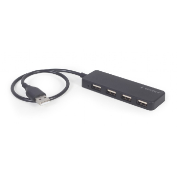 HUB extern GEMBIRD, porturi USB: USB 2.0 x 4, conectare prin USB, cablu 0,30 m, negru, UHB-U2P4-06 (timbru verde 0.8 lei) - 8716309124713 