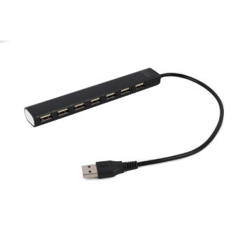 HUB extern GEMBIRD, porturi USB: USB 2.0 x 7, conectare prin USB, cablu 0,30 m, negru, UHB-U2P7-04 (timbru verde 0.8 lei) - 8716309124461 