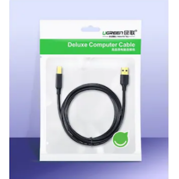 CABLU USB Ugreen pt. imprimanta, US135 USB 2.0 (T) la USB 2.0 Type-B (T), 3m, conectori auriti, negru, 10351 (timbru verde 0.18 lei) - 6957303813513 