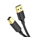 CABLU USB Ugreen pt. imprimanta, US135 USB 2.0 (T) la USB 2.0 Type-B (T), 3m, conectori auriti, negru, 10351 (timbru verde 0.18 lei) - 6957303813513 