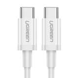 CABLU alimentare si date Ugreen, US264, Fast Charging Data Cable pt. smartphone, USB Type-C la USB Type-C 60W/3A, nickel plating, PVC, 1.5m, alb 60519 (timbru verde 0.08 lei) - 6957303865192 