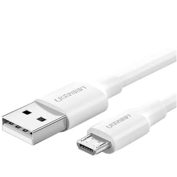 CABLU alimentare si date Ugreen, US289, Fast Charging Data Cable pt. smartphone, USB la Micro-USB, nickel plating, PVC, 2m, alb 60143 (timbru verde 0.08 lei) -6957303861439 