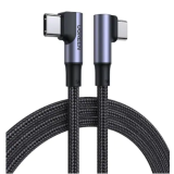 CABLU alimentare si date Ugreen, US335, Fast Charging Data Cable pt. smartphone, USB Type-C la USB Type-C 100W/5A Complete Angled 90, braided, 1m, negru 70696 (timbru verde 0.08 lei) - 695730387  