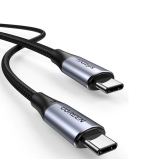 CABLU alimentare si date Ugreen, US355, Fast Charging Data Cable pt. smartphone, USB Type-C la USB Type-C 100W/5A, USB 3.1, 10Gbps, braided, 1m, negru 80150 (timbru verde 0.08 lei) - 6957303881505 