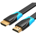 Cablu video Vention, HDMI(T) la HDMI(T), 1m, rezolutie maxima 4K la 60Hz, conectori auriti, cupru, plat, invelis PVC, negru, VAA-B02-L100 (timbru verde 0.18lei) - 6922794716452 