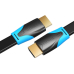 Cablu video Vention, HDMI(T) la HDMI(T), 1m, rezolutie maxima 4K la 60Hz, conectori auriti, cupru, plat, invelis PVC, negru, VAA-B02-L100 (timbru verde 0.18lei) - 6922794716452 