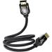 Cablu video Vention, HDMI(T) la HDMI(T), 1m, rezolutie maxima 4K la 60Hz/1080p la 60hz, conectori auriti, cupru si cupru placat cu argint, invelis PVC si nylon braided, negru, VAA-B05-B100 (timbru v 