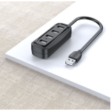 HUB USB Vention, porturi: 4 x USB 2.0, conectare prin USB 2.0 (T), rata transfer 480 Mbps, ABS, cablu 0.5m, negru, VAS-J43-B050 (timbru verde 0.18 lei) - 6922794720114