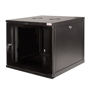 CABINET 19 LOGILINK  9U 540x400mm, fixare pe perete, Flatpack (dezasamblat), Black, usa sticla cu blocare, otel 1.5mm, sarcina maxima 50Kg, W09A40B 