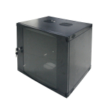 CABINET 19 LOGILINK  9U 540x450mm, fixare pe perete, Flatpack (dezasamblat), Black, usa sticla cu blocare, otel 1.2mm, sarcina maxima 30Kg, W09F64B 