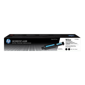 Dual-Pack Original HP Black, nr.103AD, pentru NeverStop LaserJet 1000|1200, 5K, (timbru verde 1.2 lei) , W1103AD 