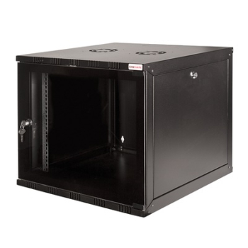 CABINET 19 LOGILINK 12U 540x550mm, fixare pe perete, Flatpack (dezasamblat), Black, usa sticla cu blocare, otel 1.5mm, sarcina maxima 50Kg, W12A54B 