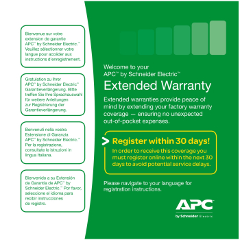Apc Service Pack 3 Year Warranty Extension (for new product purchases) WBEXTWAR3YR-SP-05