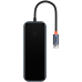 HUB extern Baseus AcmeJoy, porturi USB: USB 3.0 x 3 + USB Type-C PD x 1, conectare prin USB Type-C, lungime cablu 10 cm, gri, WKJZ010013 (timbru verde 0.8 lei) - 6932172613891 