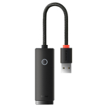 ADAPTOR RETEA Baseus Lite, USB 2.0 to RJ-45 10/100 Mbps Adapter, LED, negru WKQX000001 (timbru verde 0.18 lei) - 6932172606022 