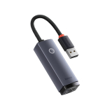 ADAPTOR RETEA Baseus Lite, USB 2.0 to RJ-45 Gigabit LAN Adapter, metalic, LED, gri WKQX000113 (timbru verde 0.18 lei) - 6932172606077 