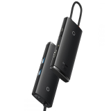 DOCKING Station Baseus Lite, conectare PC USB Type-C, USB 3.0 x 2, USB Type C x 1 PD, HDMI x 1/4K/30Hz, card reader SD/microSD, negru WKQX050101 (timbru verde 0.18 lei) - 6932172606343 