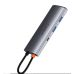 DOCKING Station Baseus Metal Gleam, conectare PC USB Type-C, USB 3.0 x 2, USB Type-C x 1, Card reader SD x 1, MicroSD x 1, USB Type C x 1 PD 100W 5V/9V/14.5V/20V 5A (Max.), HDMI x 1/4K/30Hz, gri WKWG 