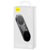 INCARCATOR wireless Baseus Digital LED Display Gen 2, 20W Qi, display digital, cablu Type-C la USB 1m inclus, negru WXSX010101 (timbru verde 0.18 lei) - 6932172612672 