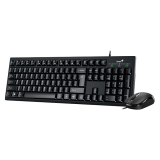 KIT wired GENIUS USB, tastatura 104 taste (concave) + mouse optic 1200dpi, 3 butoane, AI key, black, 
