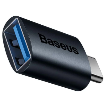 ADAPTOR Baseus Ingenuity Series Mini OTG, USB Type-C (T) to USB 3.1 (M), corp metalic, albastru ZJJQ000003 (timbru verde 0.18 lei) - 6932172605650 