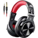 Casca OneOdio cu fir detasabil, tip over ear, utilizare profesionala, DJ, conectare prin Jack 3.5 mm | Jack 6.35 mm, difuzor 40 mm, impedanta 32 Ohm, negru | rosu, A71-Red (timbru verde 0.8lei) 