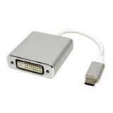 CABLU video SPACER, adaptor USB 3.1 Type-C (T) la DVI-I DL (M), 15cm, rezolutie maxima 4K UHD (3840 x 2160) la 30 Hz, silver, SP-CM-DVIF-01 (timbru verde 0.18 lei) 