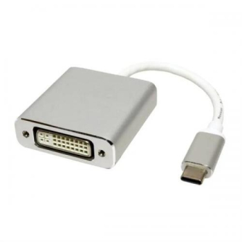 CABLU video SPACER, adaptor USB 3.1 Type-C (T) la DVI-I DL (M), 15cm, rezolutie maxima 4K UHD (3840 x 2160) la 30 Hz, silver, SP-CM-DVIF-01 (timbru verde 0.18 lei) 