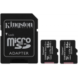 Kingston 64GB micSDXC Canvas Select Plus 100R A1 C10 Two Pack +  Single ADP