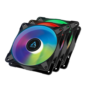 Cooler procesor VENTILATOR ARCTIC PC, P12 PWM PST A-RGB Value Pack 3buc, 120x120x25mm, w/ PWM & cablu PST, low noise FD bearing, high static pressure, Black, ACFAN00232A 