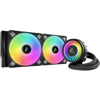 Cooler procesor COOLER Arctic Liquid Freezer III 280ARGB, racire lichid, skt. Intel LGA 1700, AMD AM5/AM4, radiator aluminiu, pompa 2800 rpm, fan 2x140mm, 1900rpm, conector 4-pin PWM, ARGB, negru, ACFRE00143A (ti 