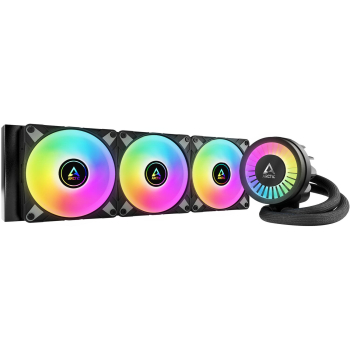 Cooler procesor COOLER Arctic Liquid Freezer III 360ARGB, racire lichid, skt. Intel LGA 1700, AMD AM5/AM4, radiator aluminiu, pompa 2800 rpm, fan 3x120mm, 2000rpm, conector 4-pin PWM, ARGB, negru, ACFRE00144A (ti 