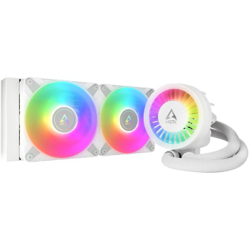 Cooler procesor COOLER Arctic Liquid Freezer III 280ARGB, racire lichid, skt. Intel LGA 1700, AMD AM5/AM4, radiator aluminiu, pompa 2800 rpm, fan 2x140mm, 1900rpm, conector 4-pin PWM, ARGB, alb, ACFRE00151A (timb 