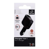 TNB 4 in 1 cigarette lighter charger - black 