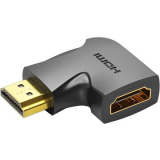 Adaptor video Vention, HDMI(T) la HDMI(M), rezolutie maxima 4K la 60Hz, conectori auriti, unghi 90 grade, invelis PVC, negru, AIOB0 (timbru verde 0.03lei) - 6922794747890 