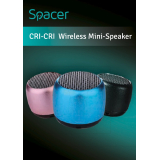 BOXA SPACER portabila bluetooth, Cri-Cri-BK, RMS: 3W, control volum, acumulator 300mAh, timp de functionare pana la 2 ore, distanta de functionare pana la 10m, incarcare USB, BLACK, SPB-Cri-Cri-BK 