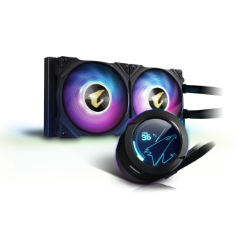 Cooler procesor Cooler Gigabyte AORUS WATERFORCE X 240, skt universal, racire cu lichid, ventilator 120 mm x 2, 2150 rpm, iluminat RGB, AORUS WATERFORCE X 240 (timbru verde 2.00 lei) 