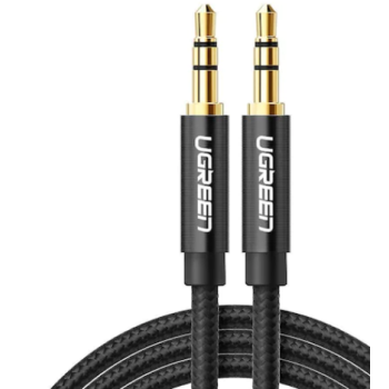 CABLU audio Ugreen, AV112 stereo (3.5 mm jack T/T), 1m, conectori auriti, braided, negru 50361 (timbru verde 0.18 lei) - 6957303853618 