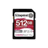 Card memorie Kingston 512GB SDXC CANVAS REACT PLUS U3/UHS-II 280R/150W V60 FULL HD/4K SDR2V6/512GB