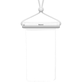 HUSA IMPERMEABILA Baseus, pentru smartphone diagonala maxima 7.2 inch, transparenta cu zip alb FMYT000002 - 6932172610975 