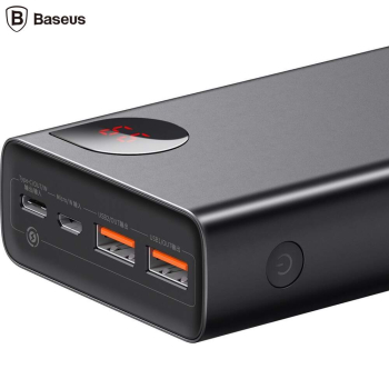 POWER BANK Baseus Adaman Metal, 20000mAh, PD 3.0 + QC 3.0 65W, 2 x USB; 1 x USB Type-C, digital display pt. status baterie, total 3A, negru, PPIMDA-D01 (timbru verde 0.18 lei) - 6953156204324 