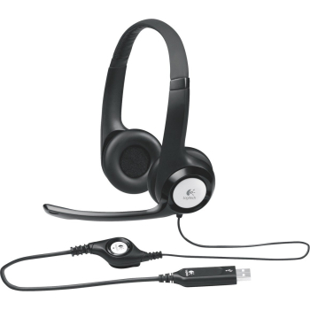 Casti Logitech H390 cu microfon si control de volum negre 981-000406
