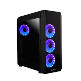 CARCASA CHIEFTEC Middle-Tower ATX, Scorpion 3, tempered glass, 4* 120mm RGB fan &amp; HUB &amp; telecomanda (incluse), header RGB ADD, front audio &amp; 2x USB 3.0 &amp; 1x USB 2.0, black 