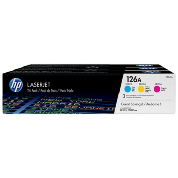 Pachet Cartus Toner HP Nr. 126A Color Tri-Pack 3x1000 Pagini for LaserJet Pro 100 M175A, 100 M175NW, CP1025, CP1025NW, M275 CF341A