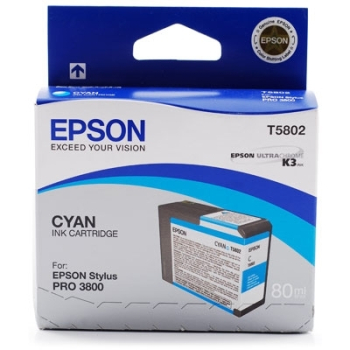 Cartus Cerneala Epson T5802 Cyan 80ml for Stylus Pro 3800, Stylus Pro 3880 C13T580200