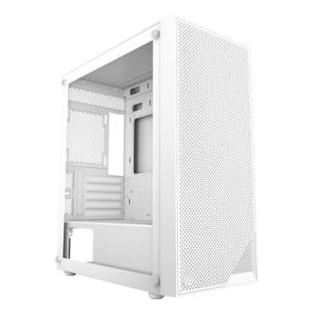 Carcasa PCCooler, middle tower, gaming, fara sursa, suporta 7xfan, PSU shroud, USB 3.1 gen x 1, USB 2.0 x 2, audio+mic, 5 sloturi expansiune, alb, C3B310-WHP0-GL